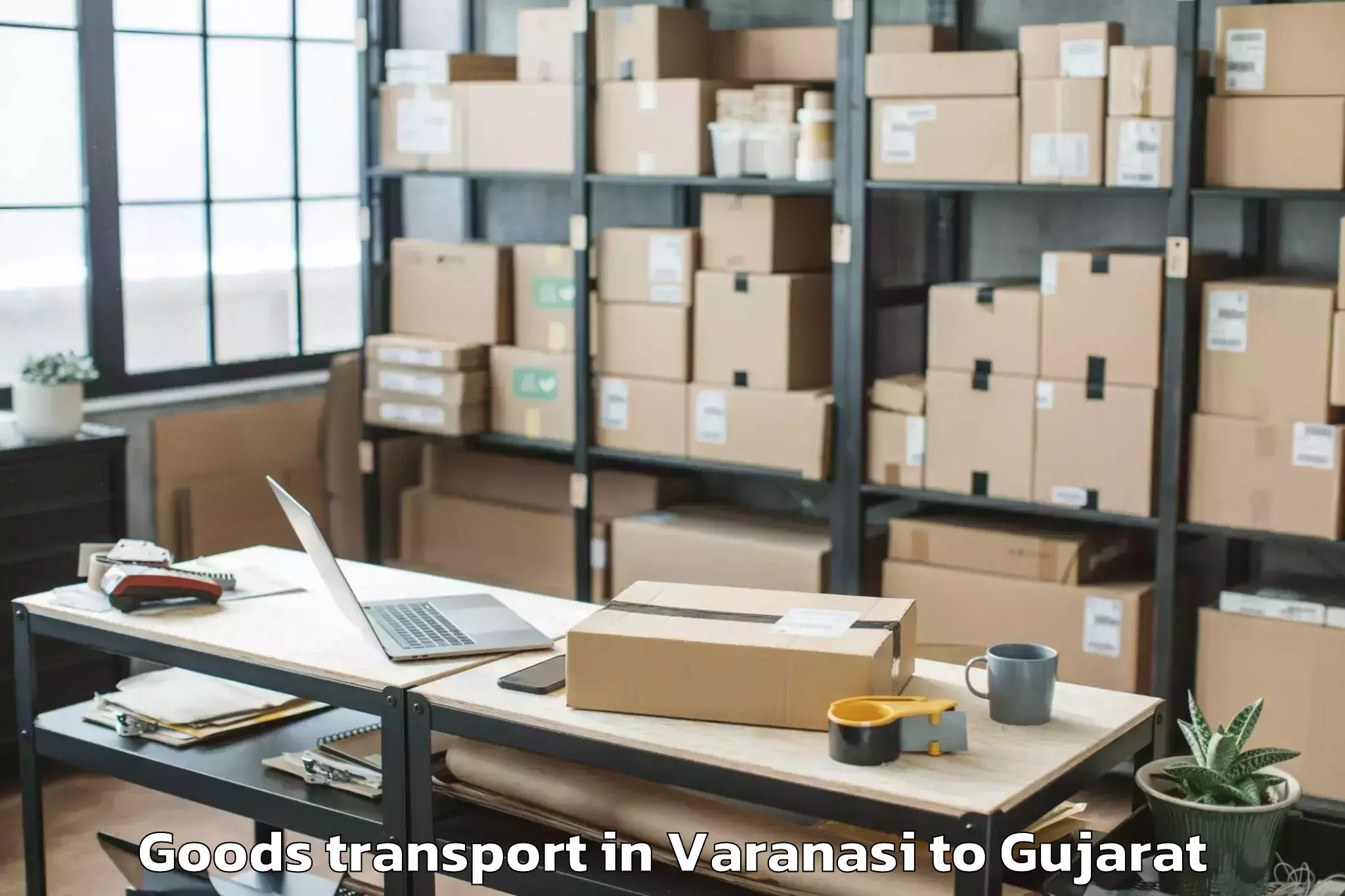 Professional Varanasi to Nirma University Ahmedabad Goods Transport